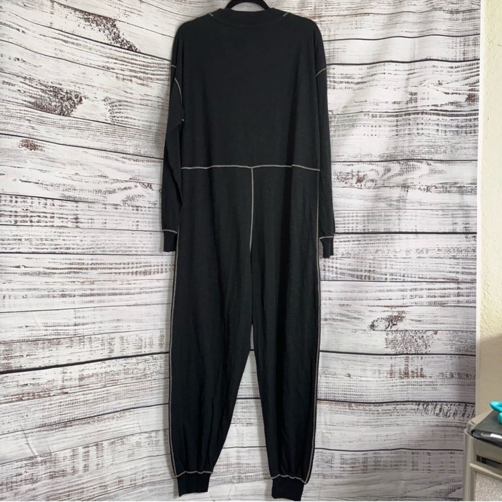 Natural Life Jumpsuit Womens size L slouchy Black oversized Drop Waist Lagenlook - Picture 3 of 11